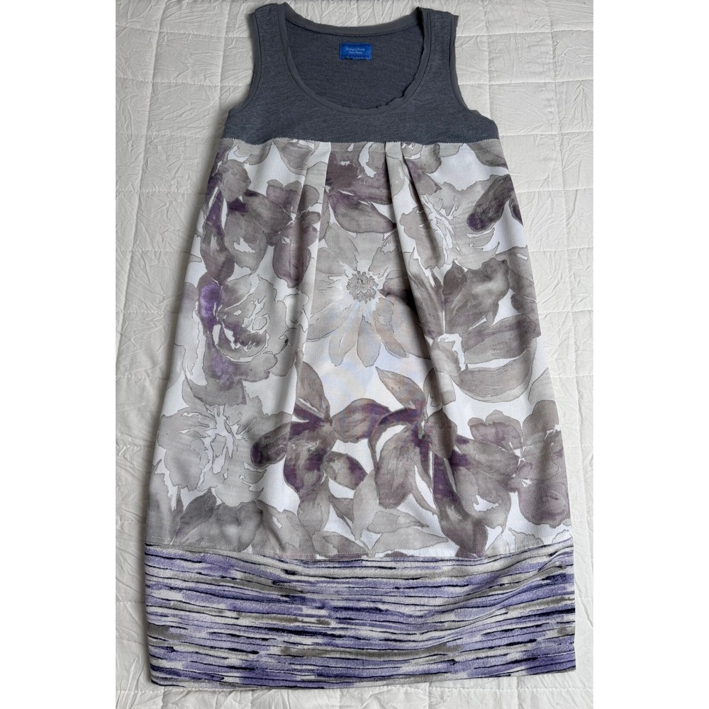 Floral Boho Sleeveless Soft Girl Shift Dress Mixed Media Knee‎ Romantic